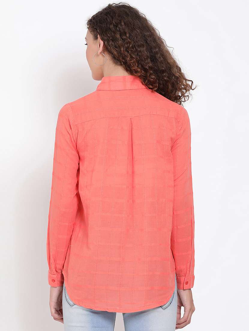 peach self design shirt - 17655709 -  Standard Image - 2