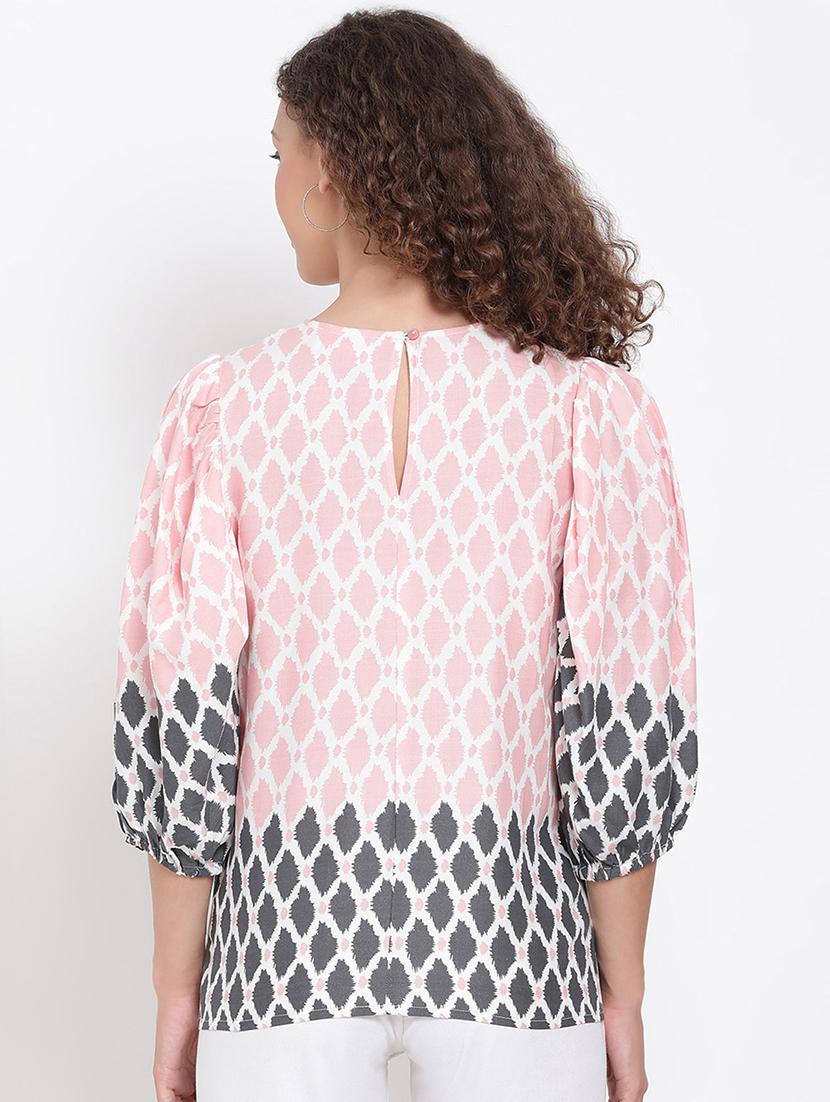 women's straight round neck top - 17655717 - Standard Image - 2