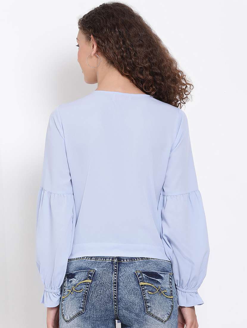 tie front crop top - 17655723 -  Standard Image - 2