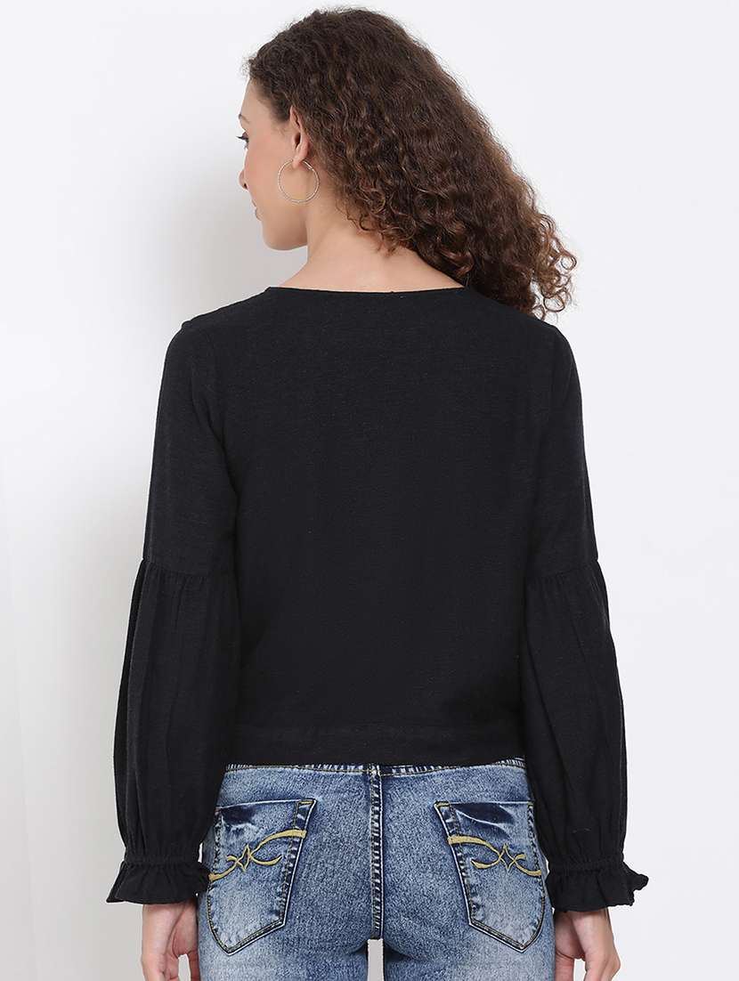 women's crop v neck top - 17655724 -  Standard Image - 2