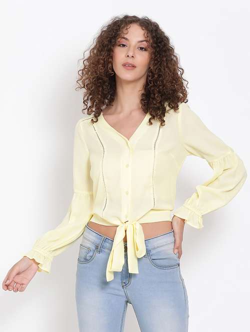 women's crop v neck top - 17655728 -  Standard Image - 0