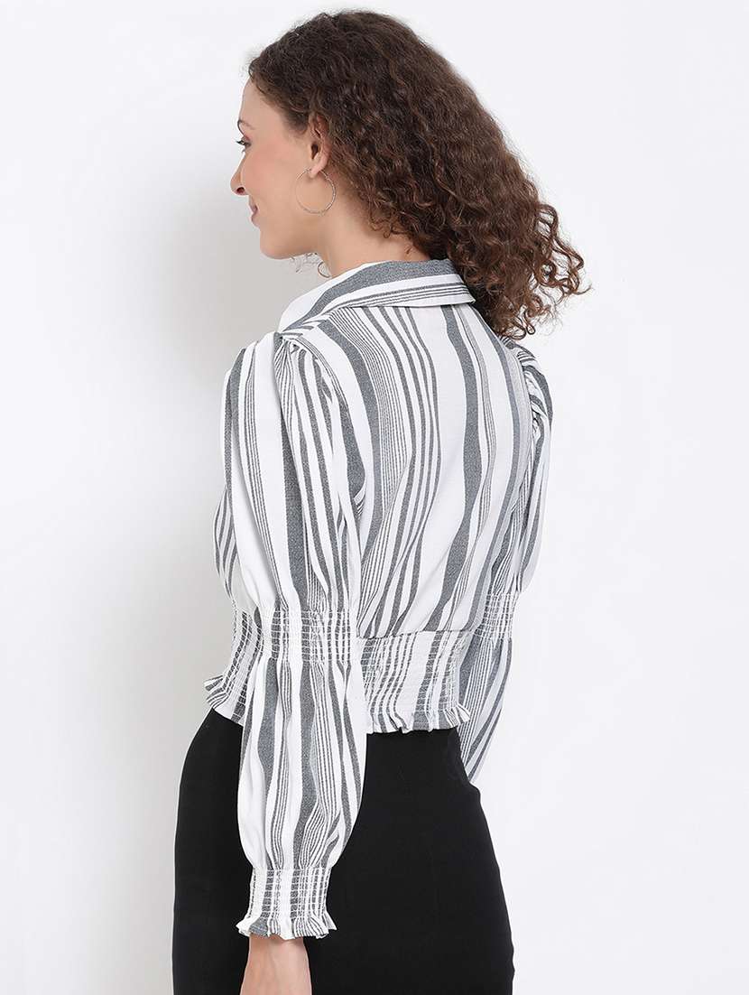 women's crop collared top - 17655736 -  Standard Image - 2