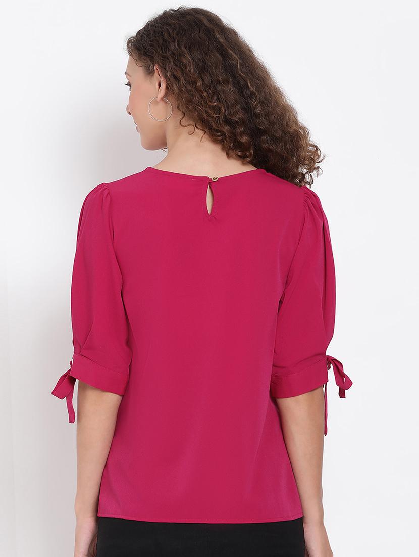women's straight round neck top - 17655743 - Standard Image - 2