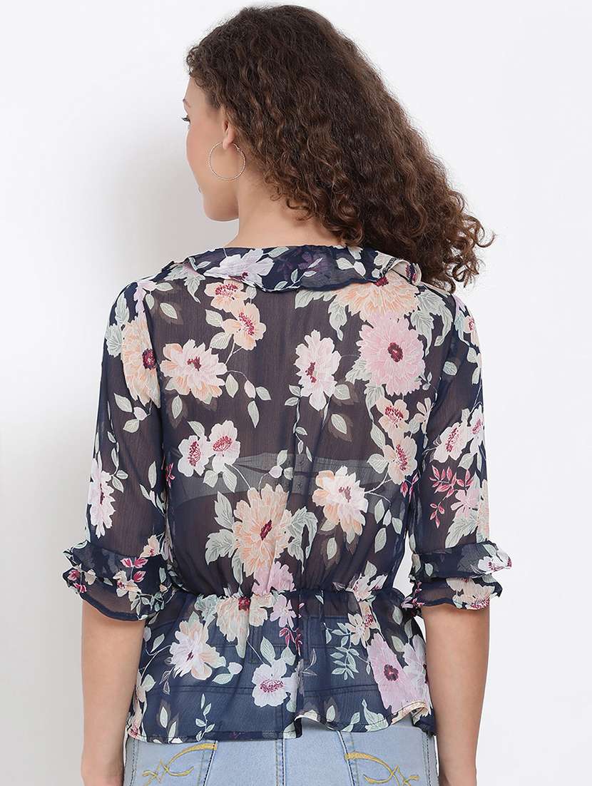 women's peplum overlap neck top - 17655744 -  Standard Image - 2