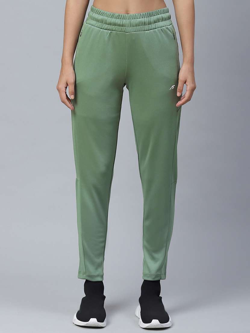 high rise ankle solid track pants 