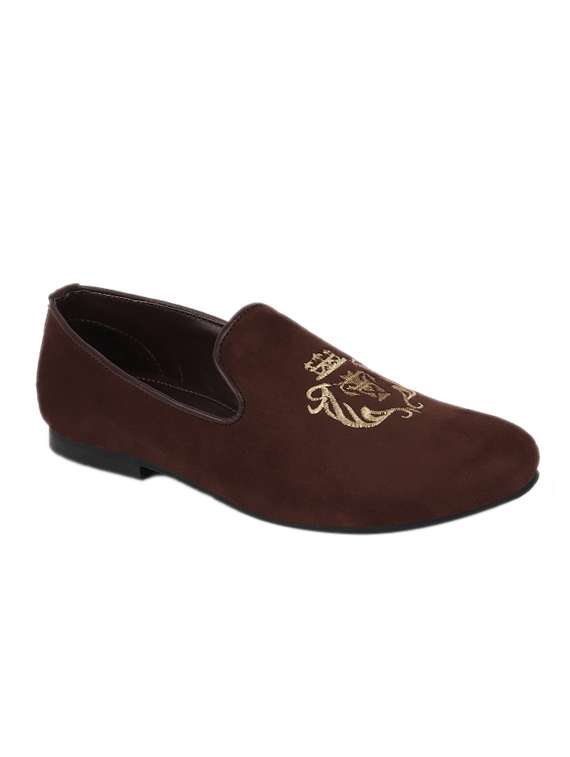 brown pu slip on jutis