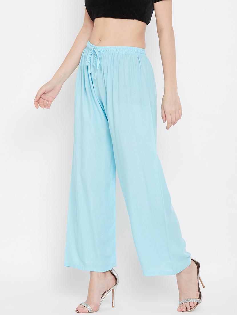 light blue rayon palazzos - 17656928 - Zoom Image - 0