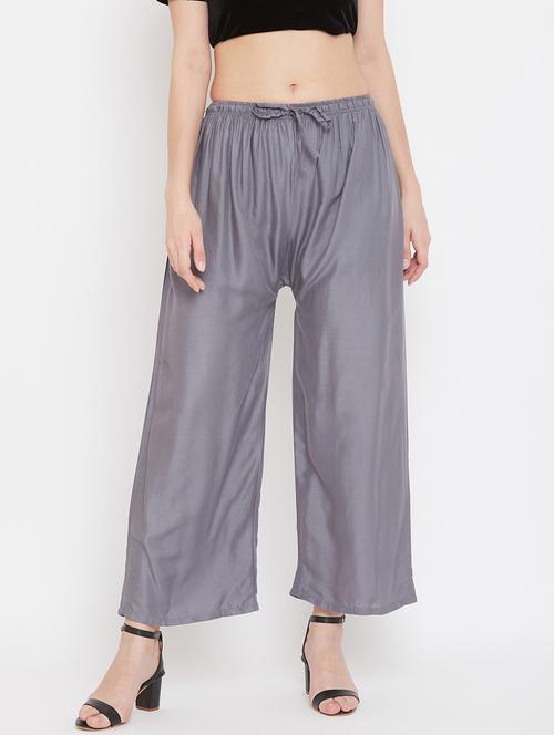 grey rayon palazzos - 17656929 - Standard Image - 0