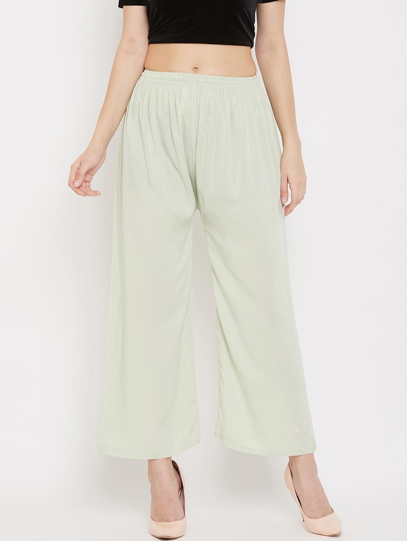 green rayon palazzos - 17656931 - Zoom Image - 0
