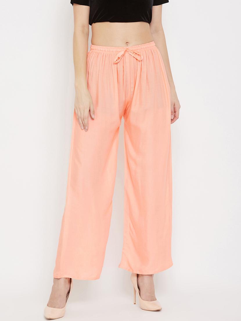 orange rayon palazzos - 17656934 -  Zoom Image - 0