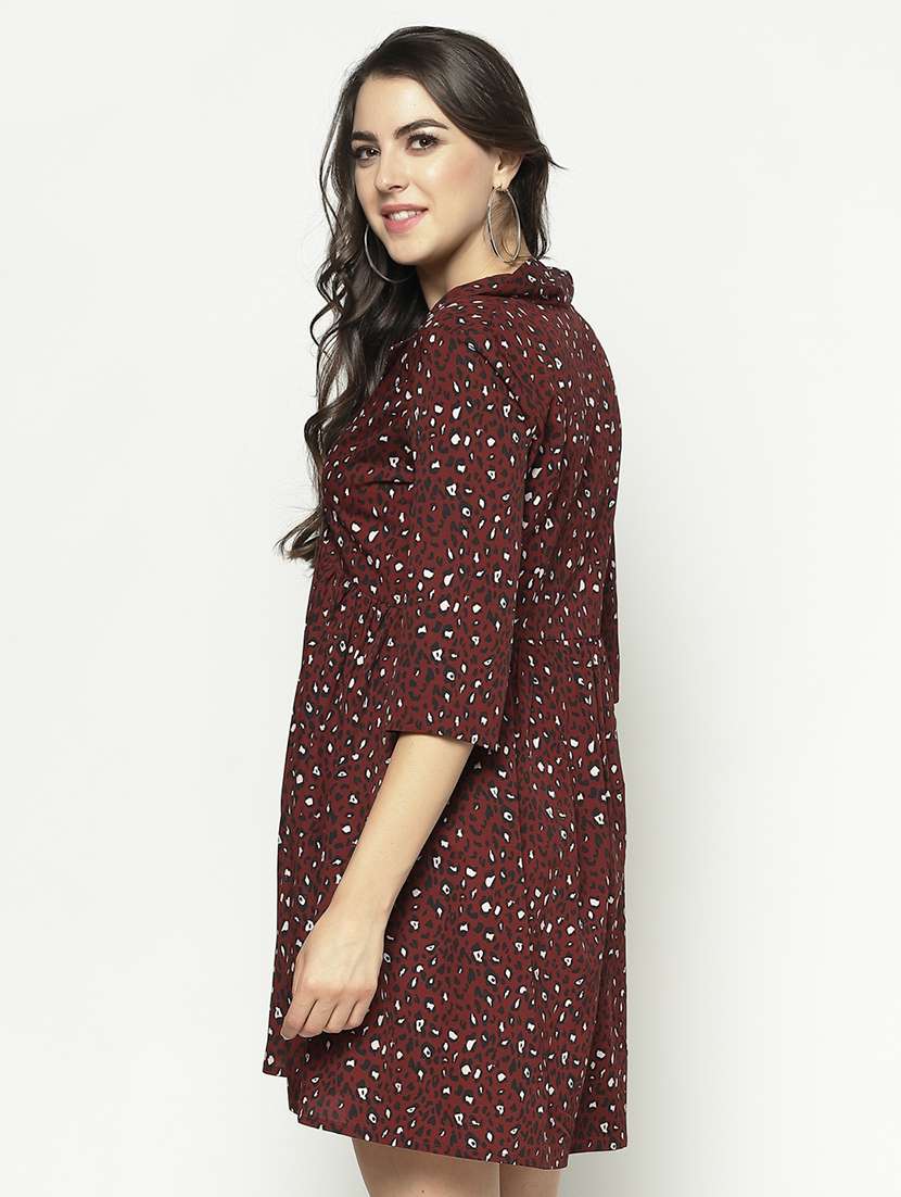 animal printed flared dress  - 17661245 -  Standard Image - 2