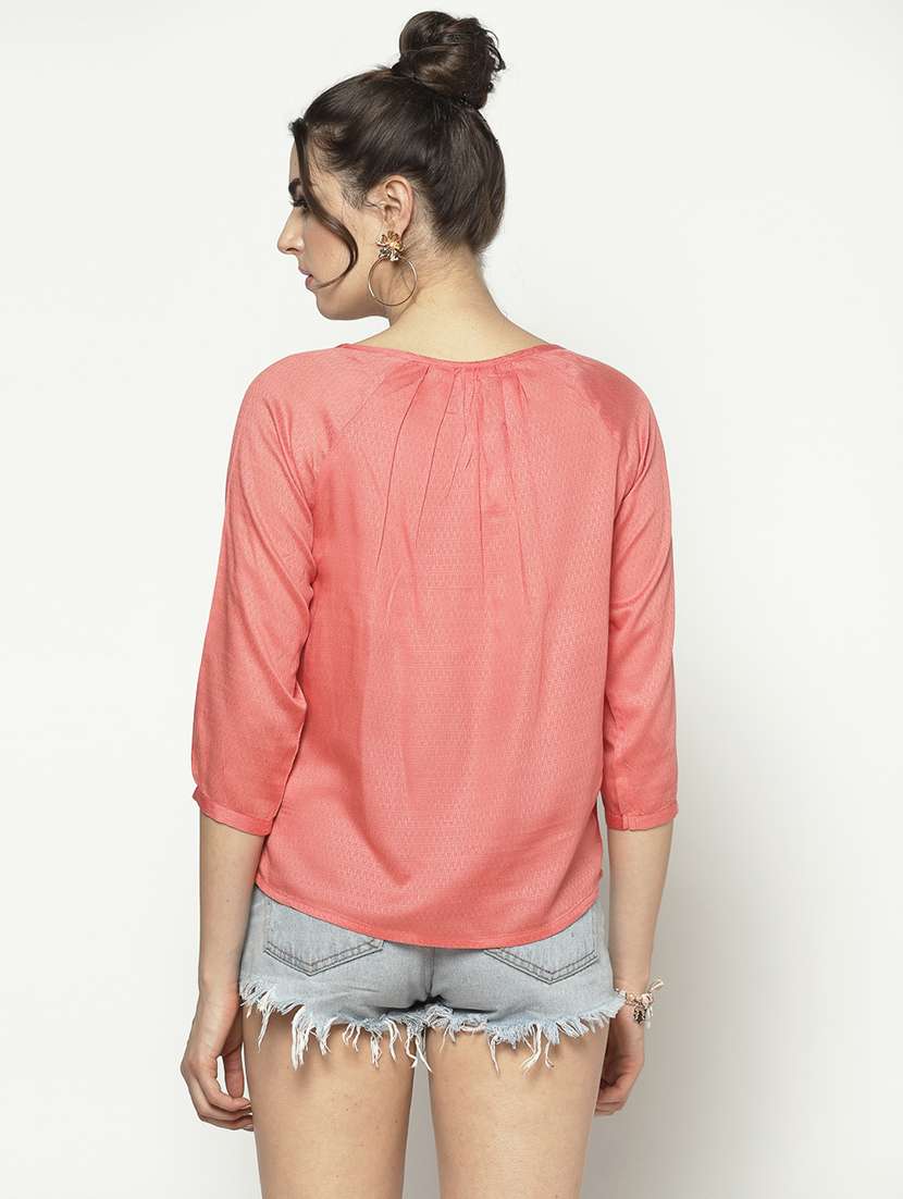 women's blouson round neck top - 17661291 -  Standard Image - 2