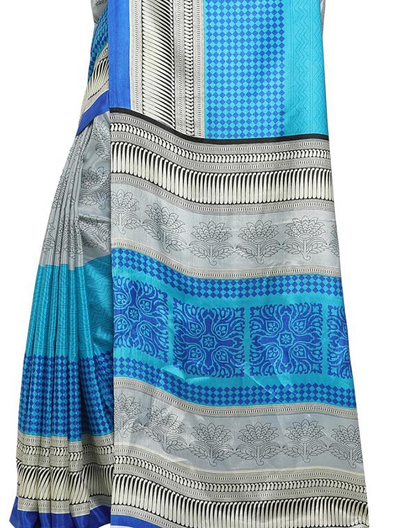 floral printed saree with blouse - 17661538 - Standard Image - 2