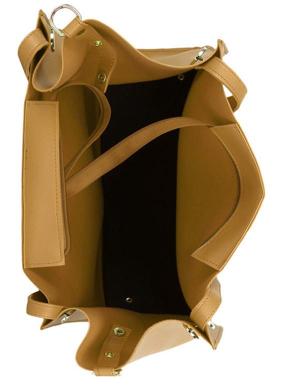 yellow leatherette (pu) handbag - 17662113 - Standard Image - 2