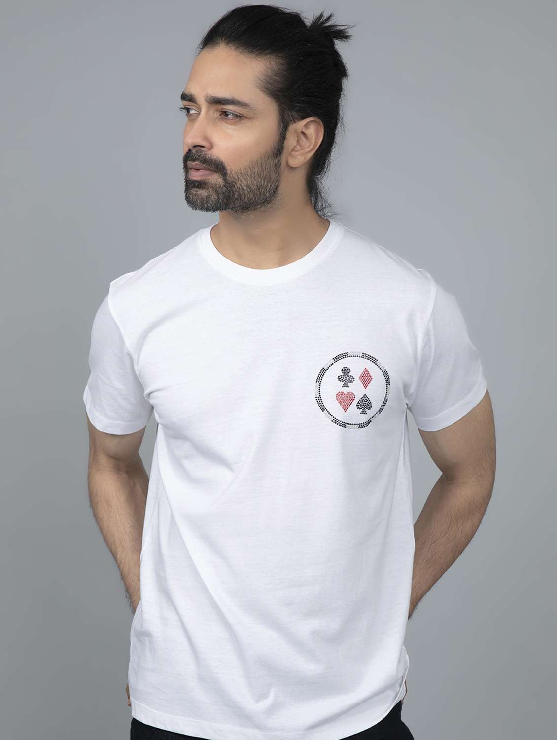 White Printed T Shirt
