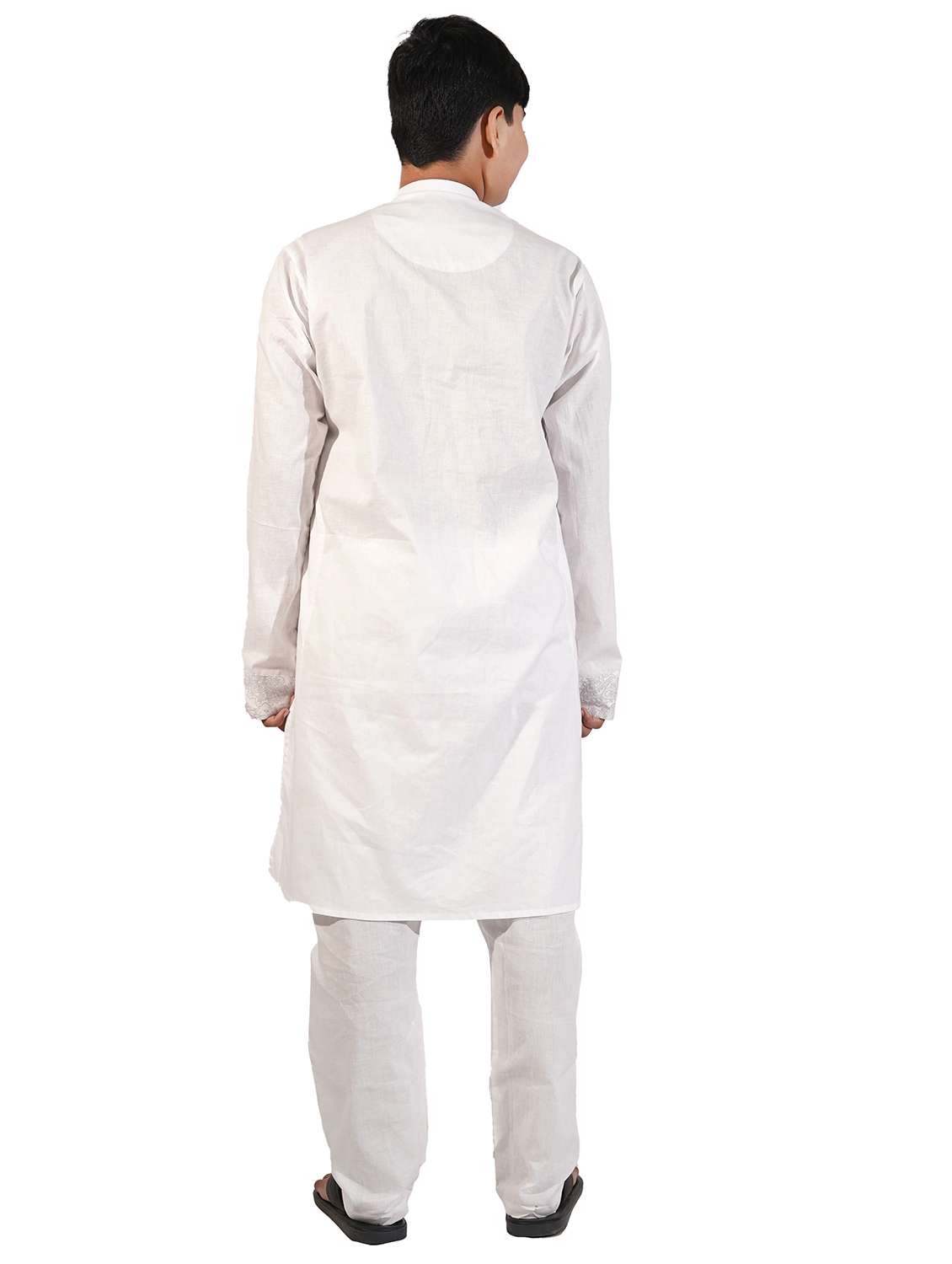 white kurta pajama set - 17662389 - Standard Image - 2