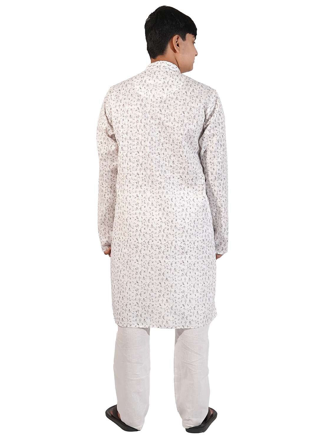 white printed kurta pajama set - 17662403 - Standard Image - 2