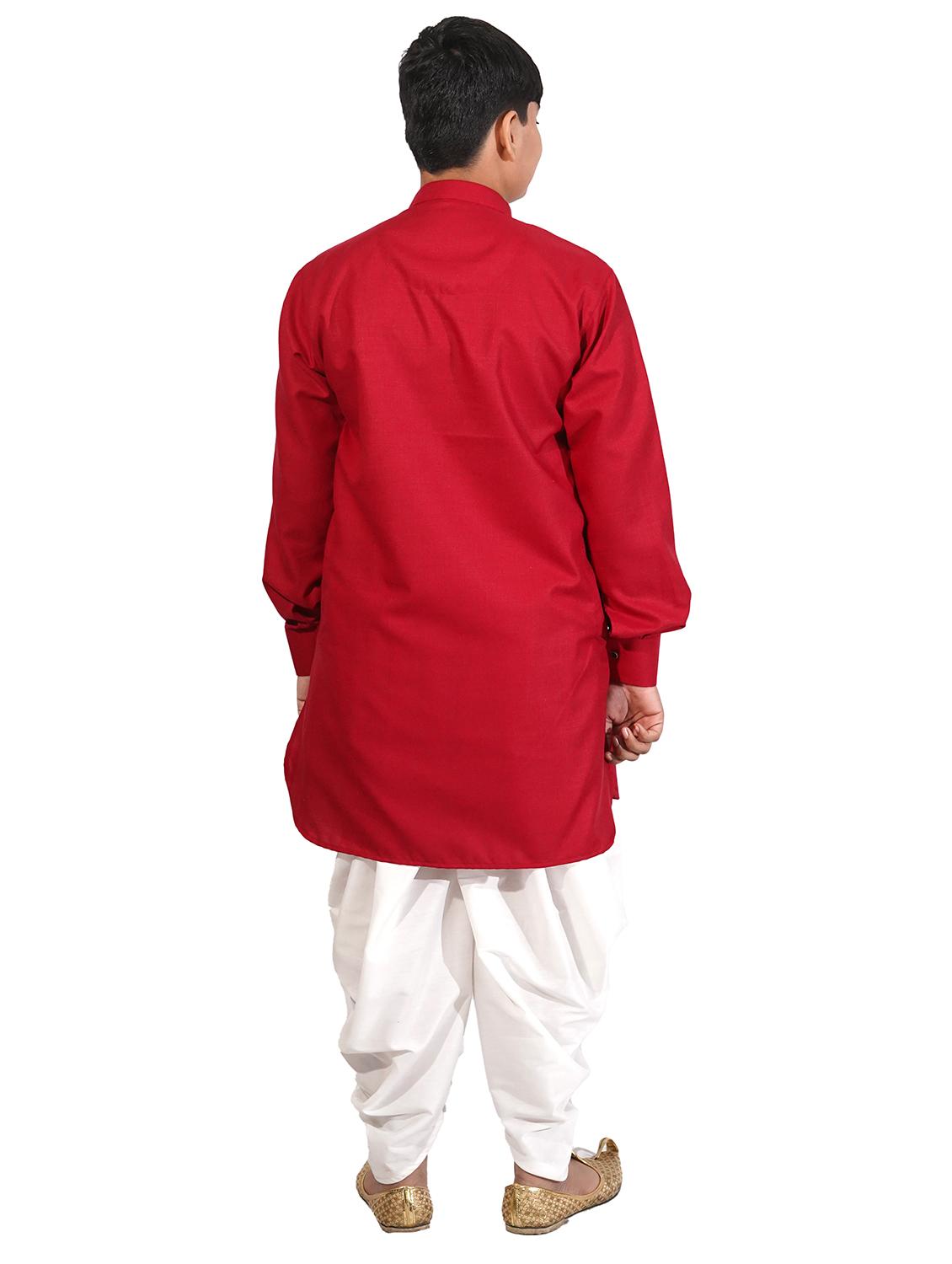 red solid kurta pajama set - 17662422 - Standard Image - 2