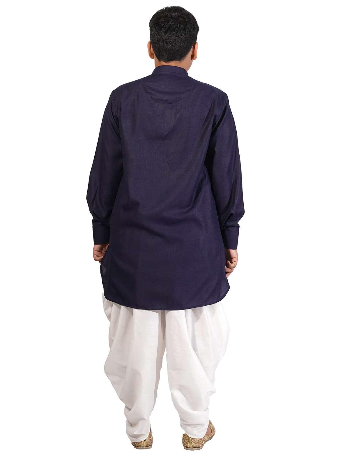 navy blue solid kurta pajama set - 17662454 - Standard Image - 2