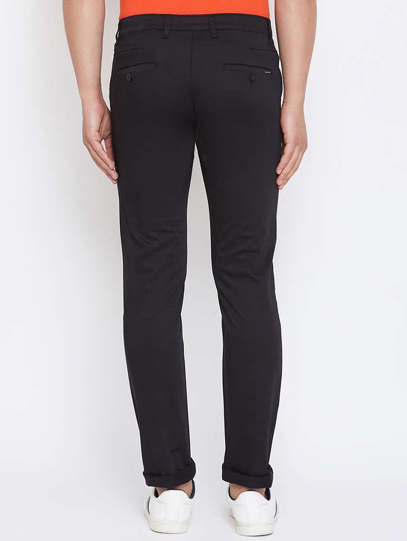 black solid chinos - 17663242 - Standard Image - 2