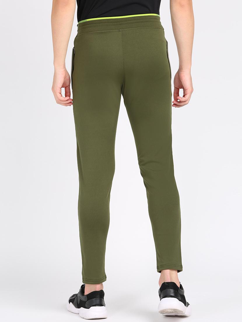 olive green side striped full length track pant - 17663964 - Standard Image - 2