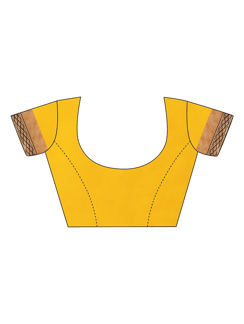 mustard embroidered saree with blouse - 17664501 - Standard Image - 2