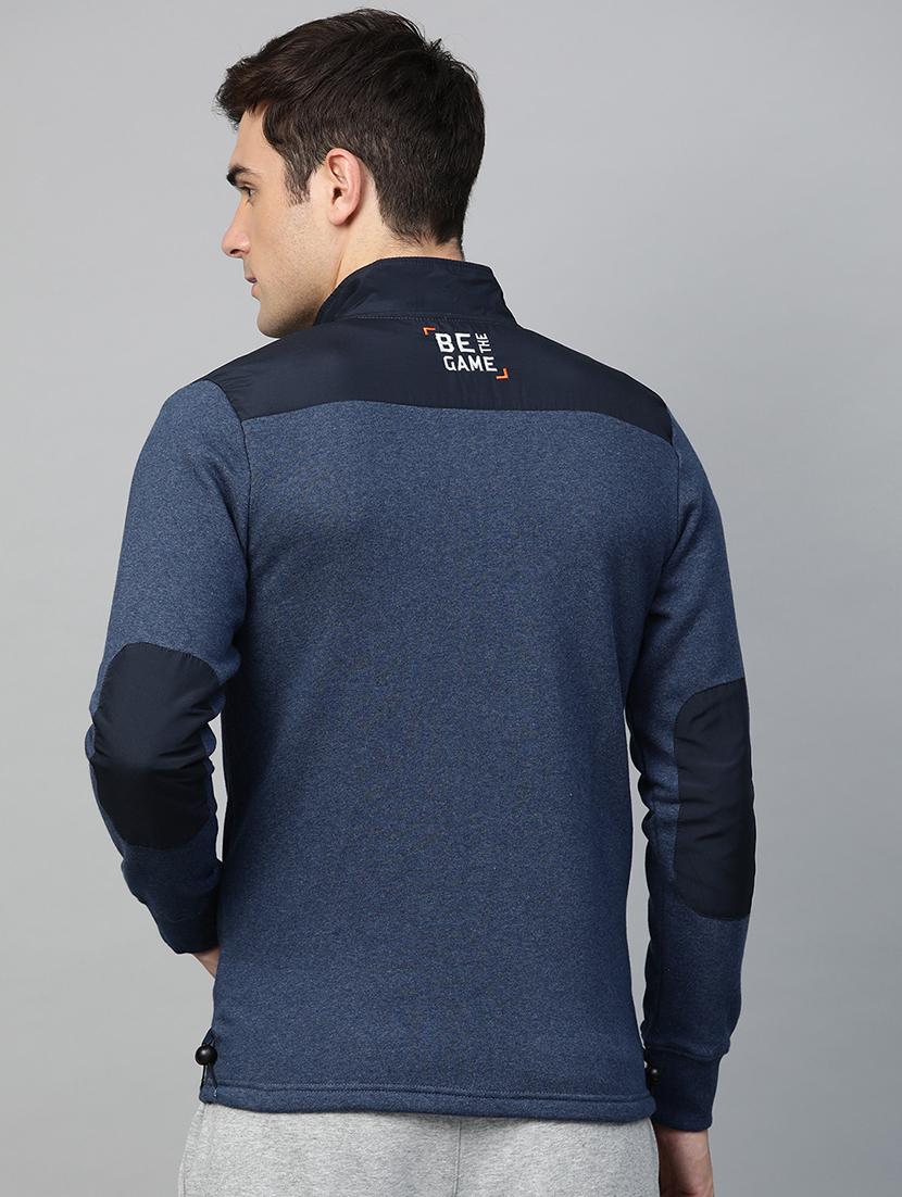 navy blue solid casual jacket - 17665209 - Standard Image - 2