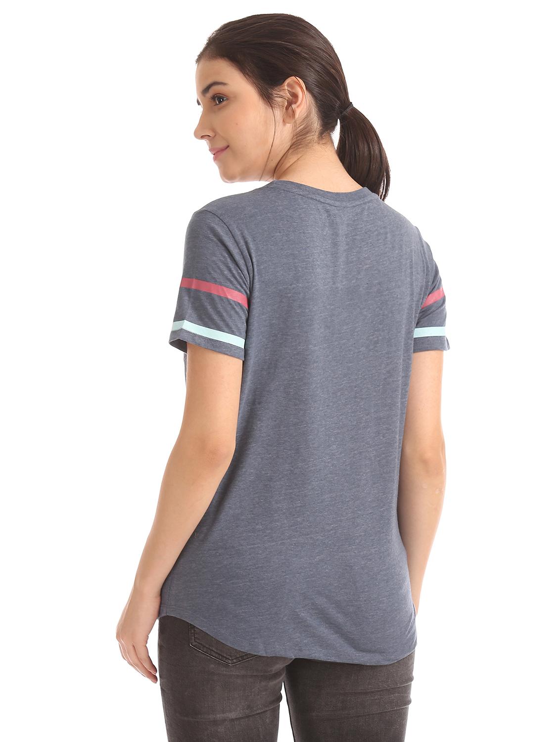 round neck applique patch tee - 17665353 - Standard Image - 2