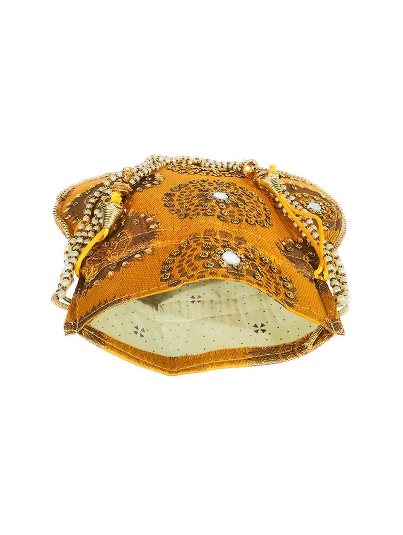 yellow canvas ethnic potli - 17665752 - Standard Image - 2