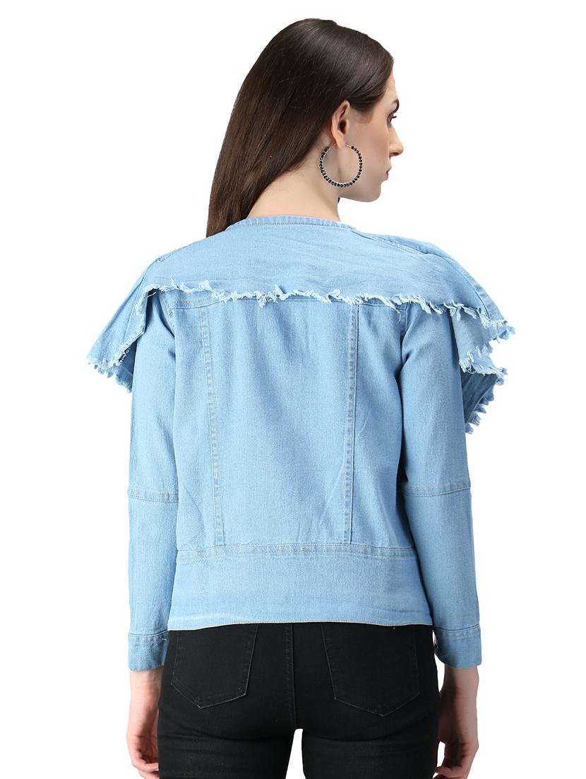 cape style denim summer jacket - 17665799 - Standard Image - 2
