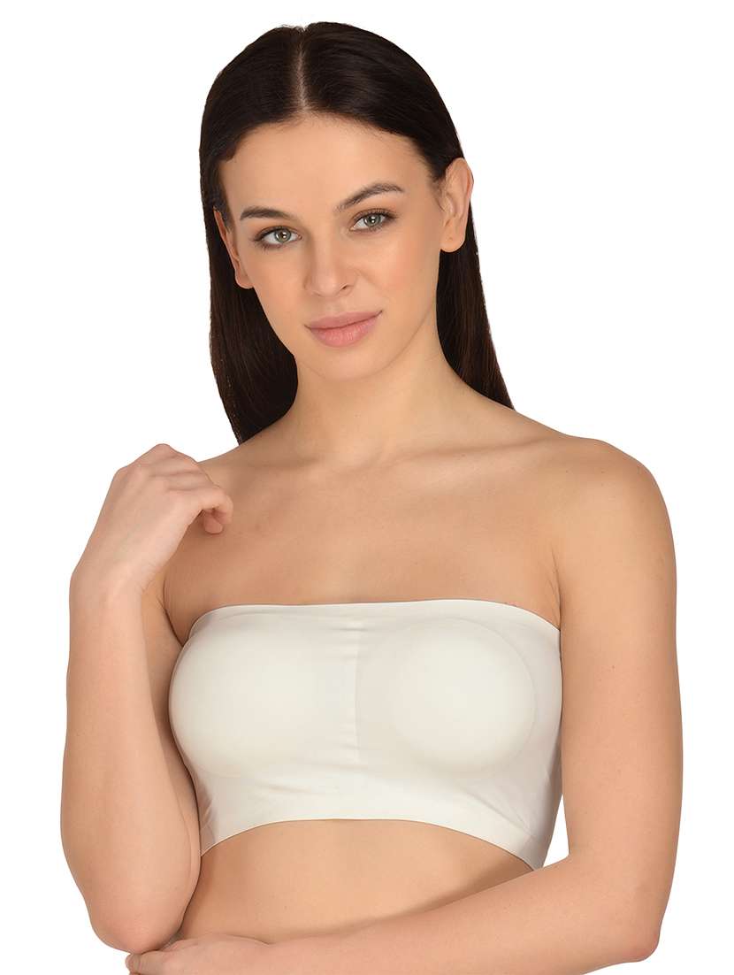 white solid tube bra