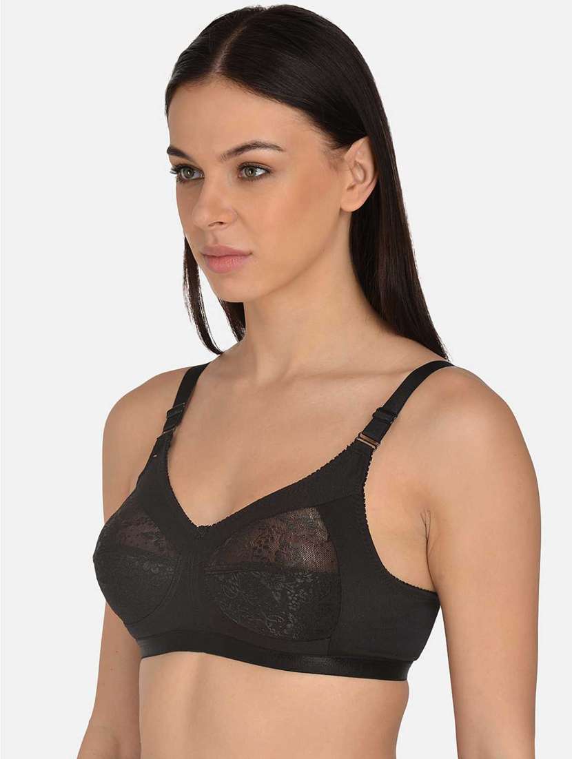 black cotton minimizer bra