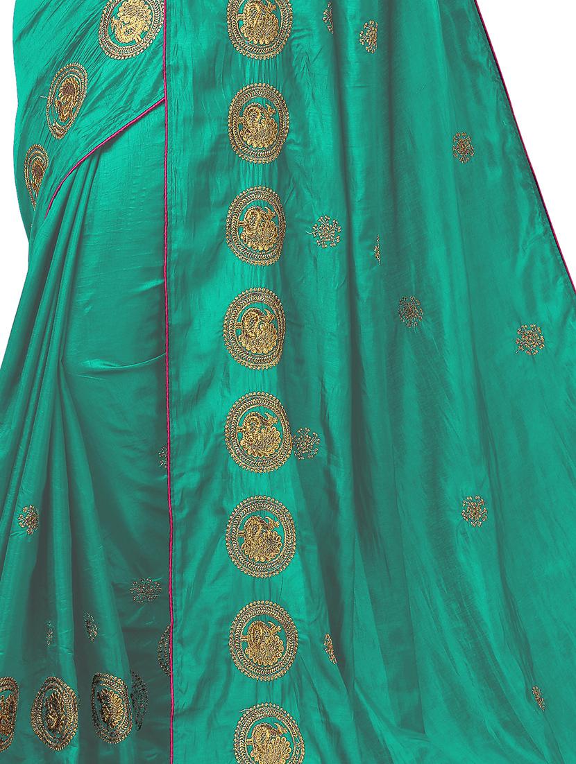 ethnic motifs embroidered saree - 17665939 - Standard Image - 2