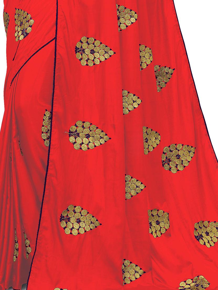 ethnic motifs embroidered saree with blouse - 17665950 - Standard Image - 2
