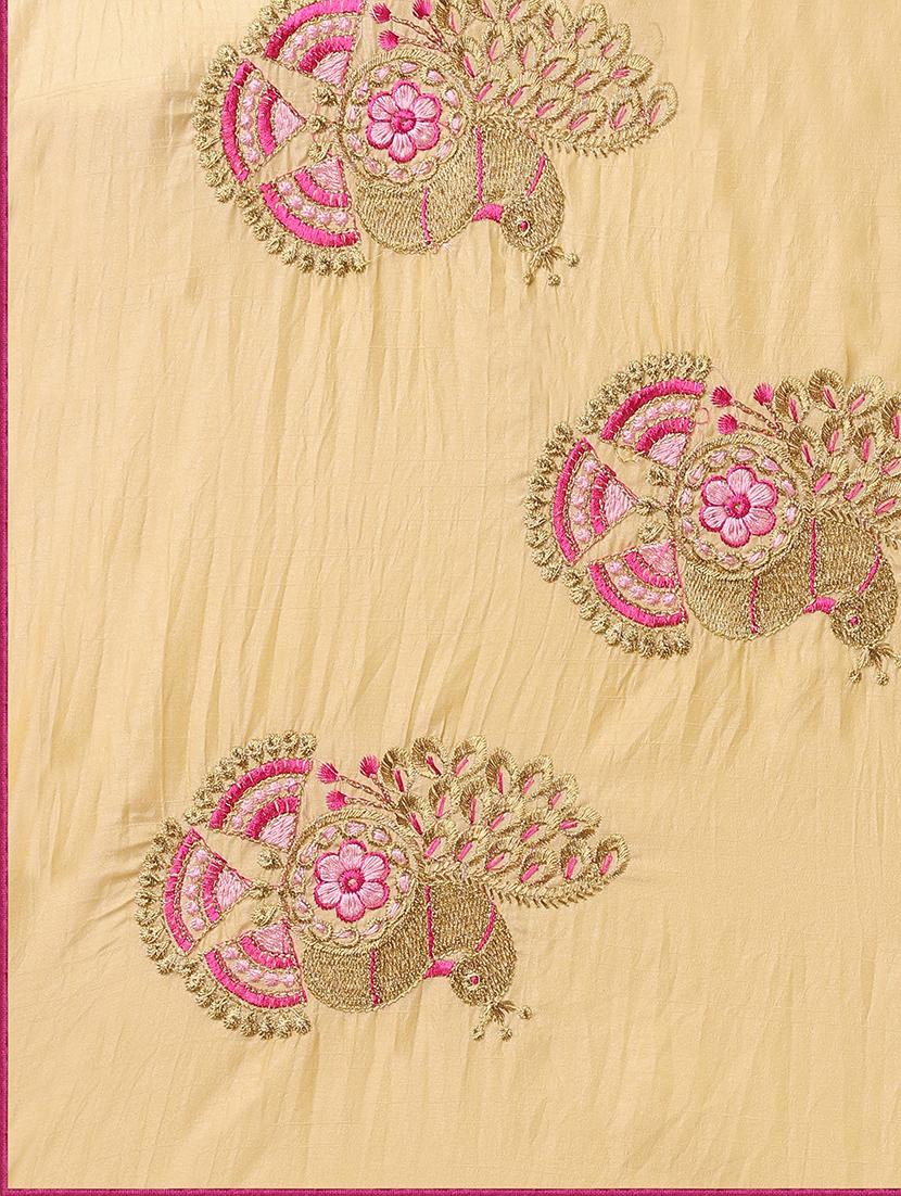 ethnic motifs embroidered saree with blouse - 17665953 - Standard Image - 2