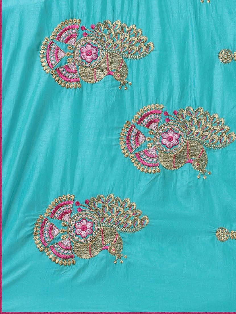 ethnic motifs embroidered saree with blouse - 17665956 - Standard Image - 2