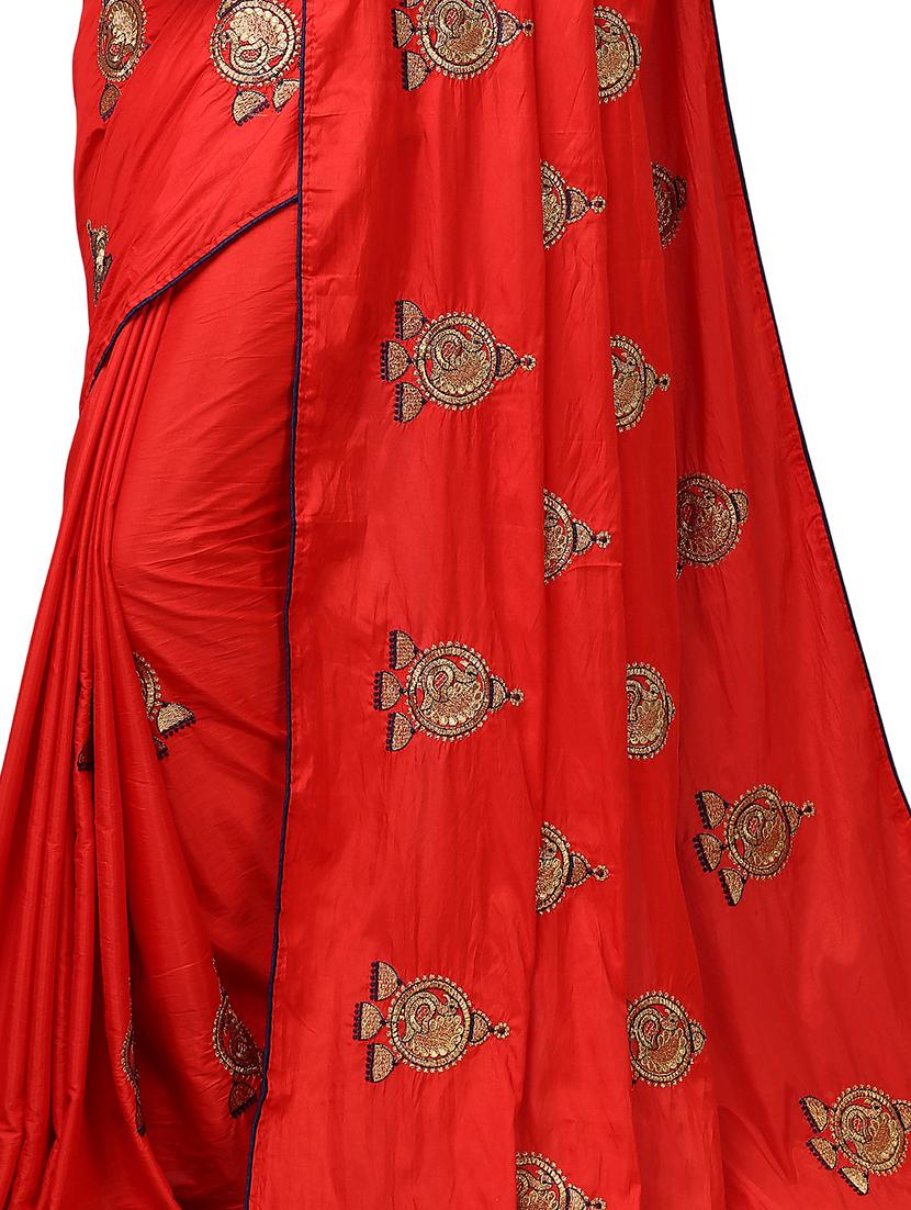 ethnic motifs embroidered saree - 17665958 - Standard Image - 2
