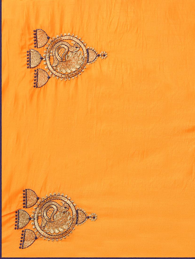 ethnic motifs embroidered saree with blouse - 17665959 - Standard Image - 2