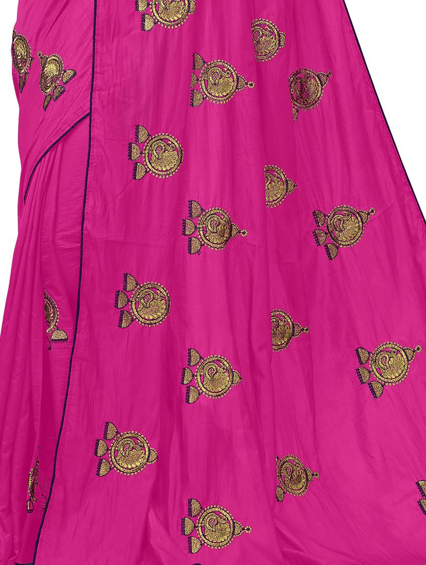 ethnic motifs embroidered saree - 17665965 - Standard Image - 2