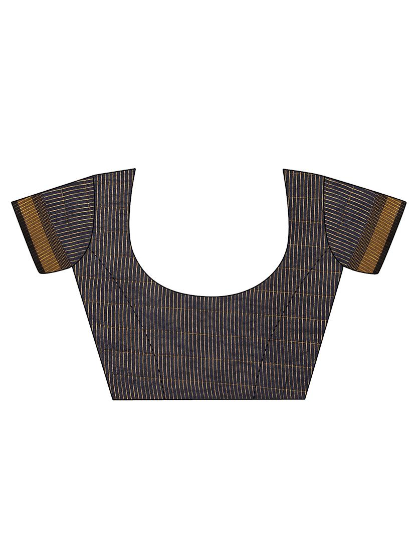 striped woven saree with blouse - 17665991 - Standard Image - 2
