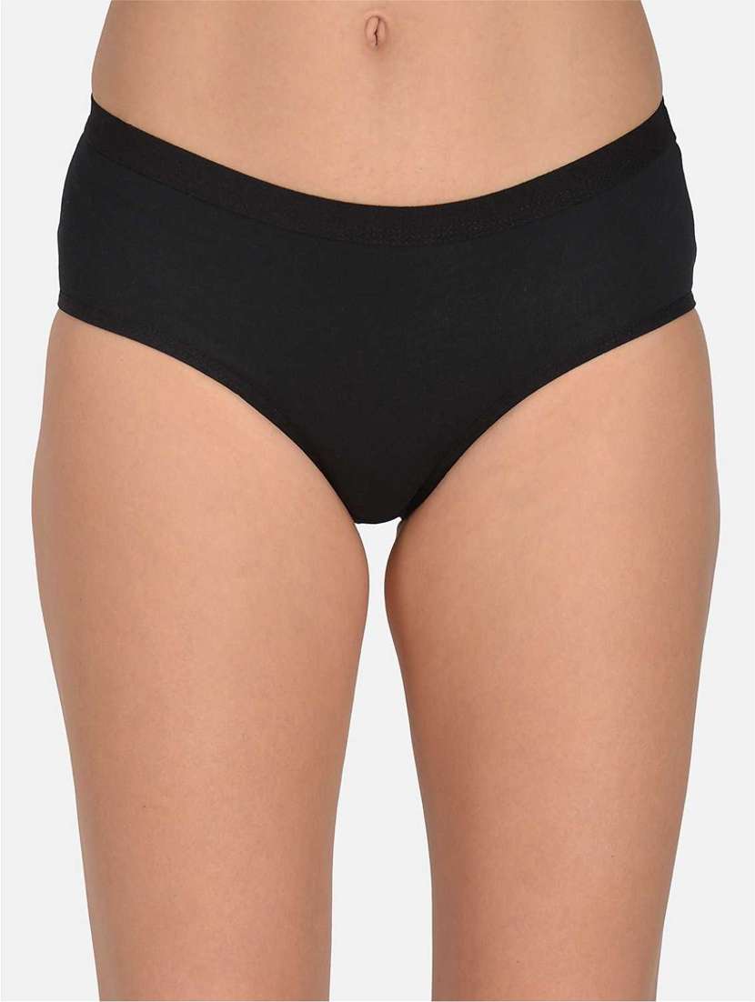 black solid hipster panty