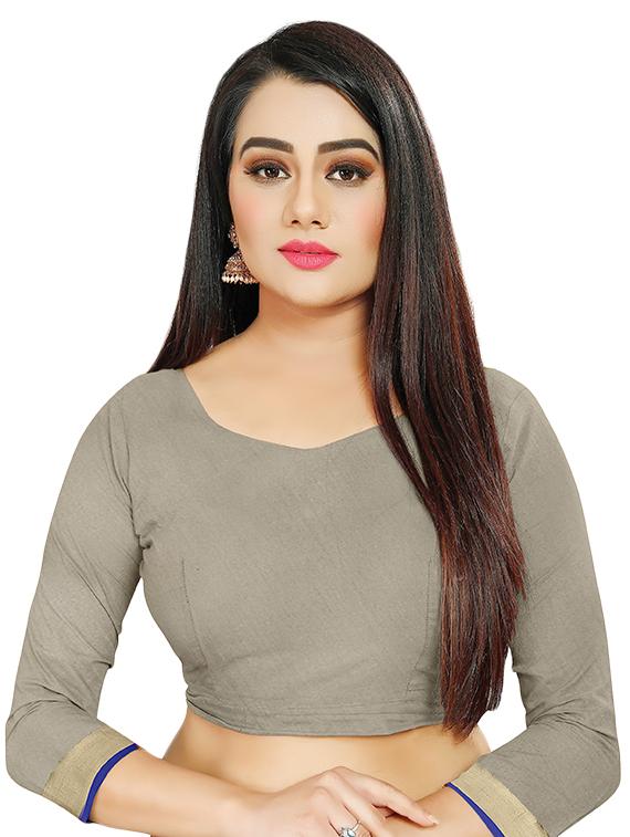 solid bordered handloom saree with blouse - 17668314 - Standard Image - 2