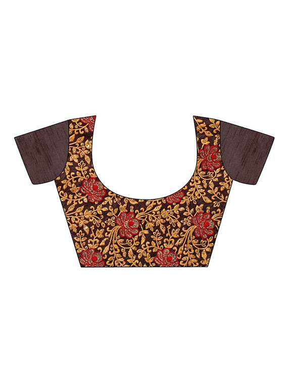 ethnic motifs embroidered saree - 17668330 -  Standard Image - 2