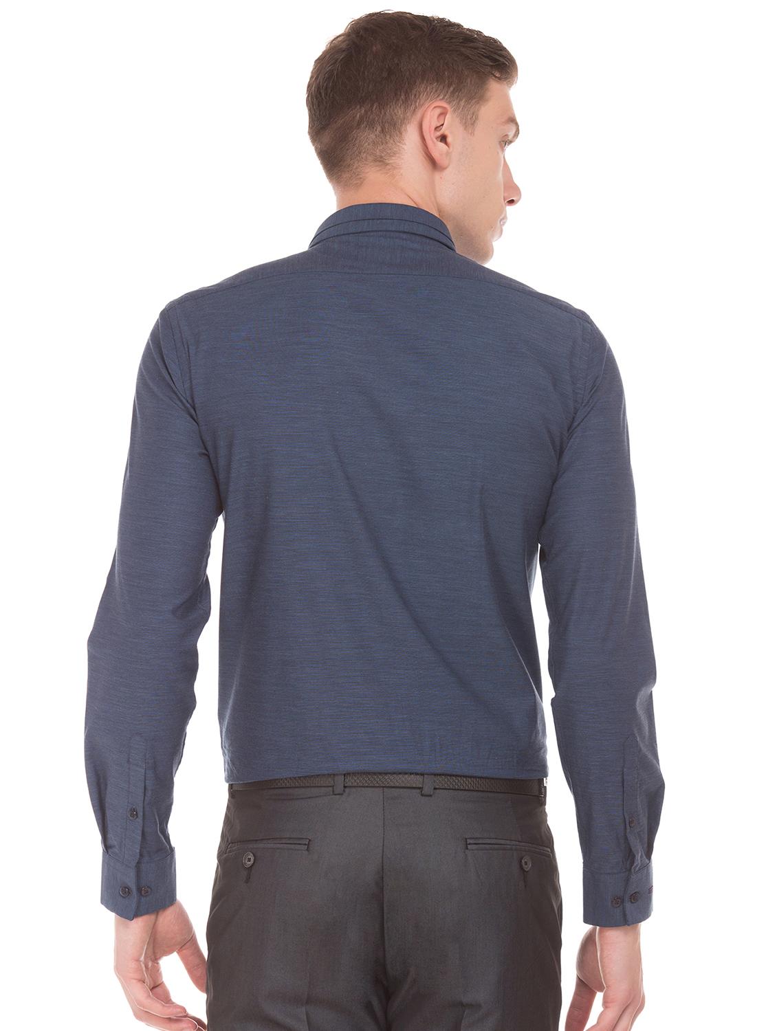 navy blue solid formal shirt - 17668578 - Standard Image - 2