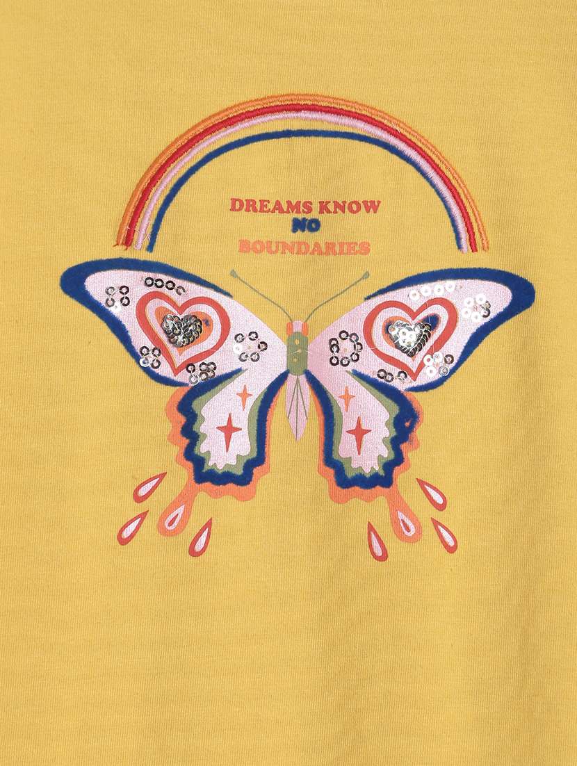 yellow cotton blend tee - 17668601 -  Standard Image - 2