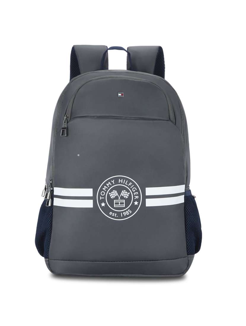 grey polyester backpack