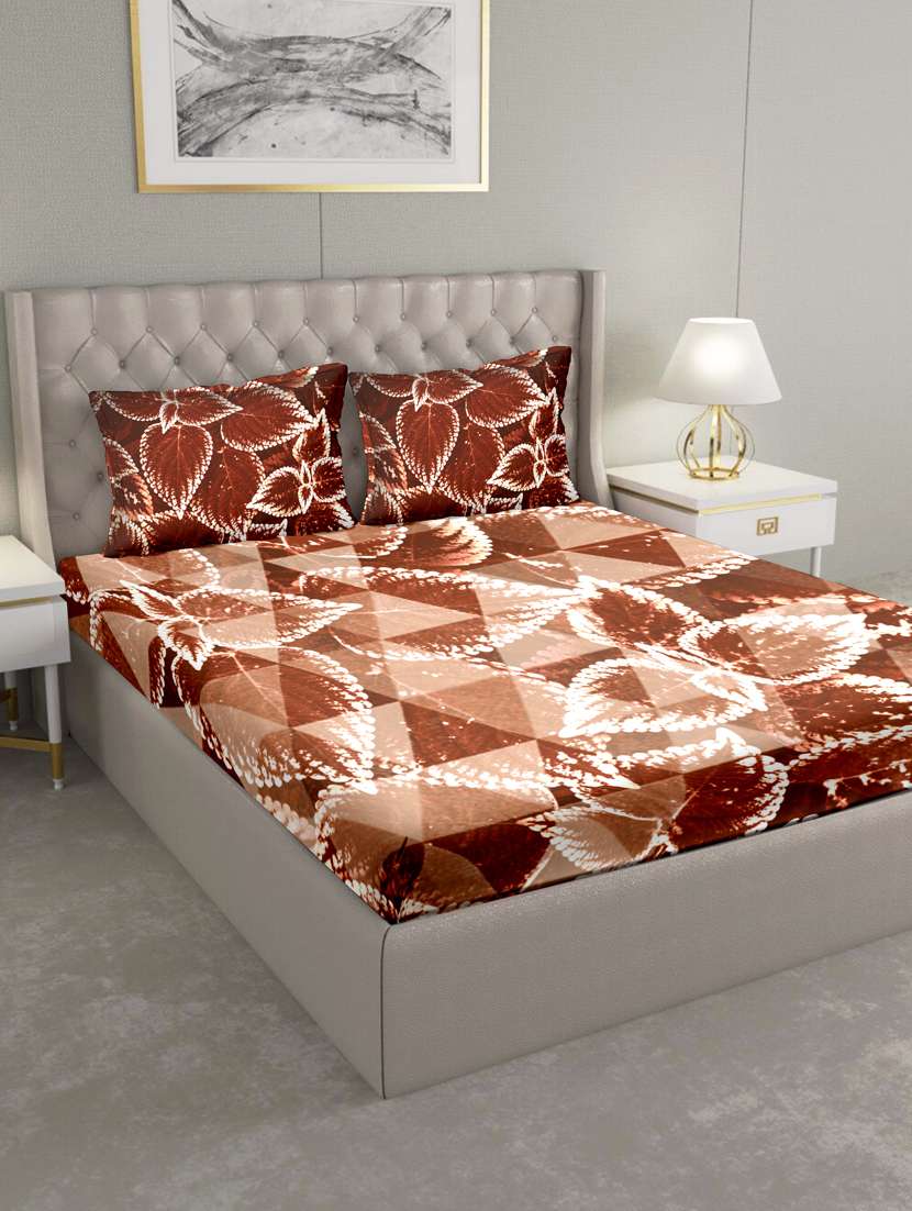 triton double bedshseet set king size cotton maroon colour