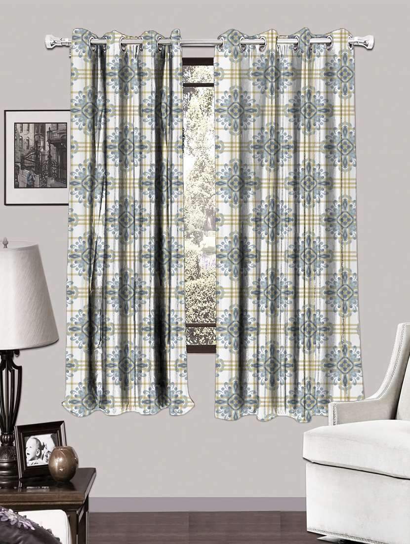 single set of ethnic checks print - w curtain - 17669526 -  Zoom Image - 0