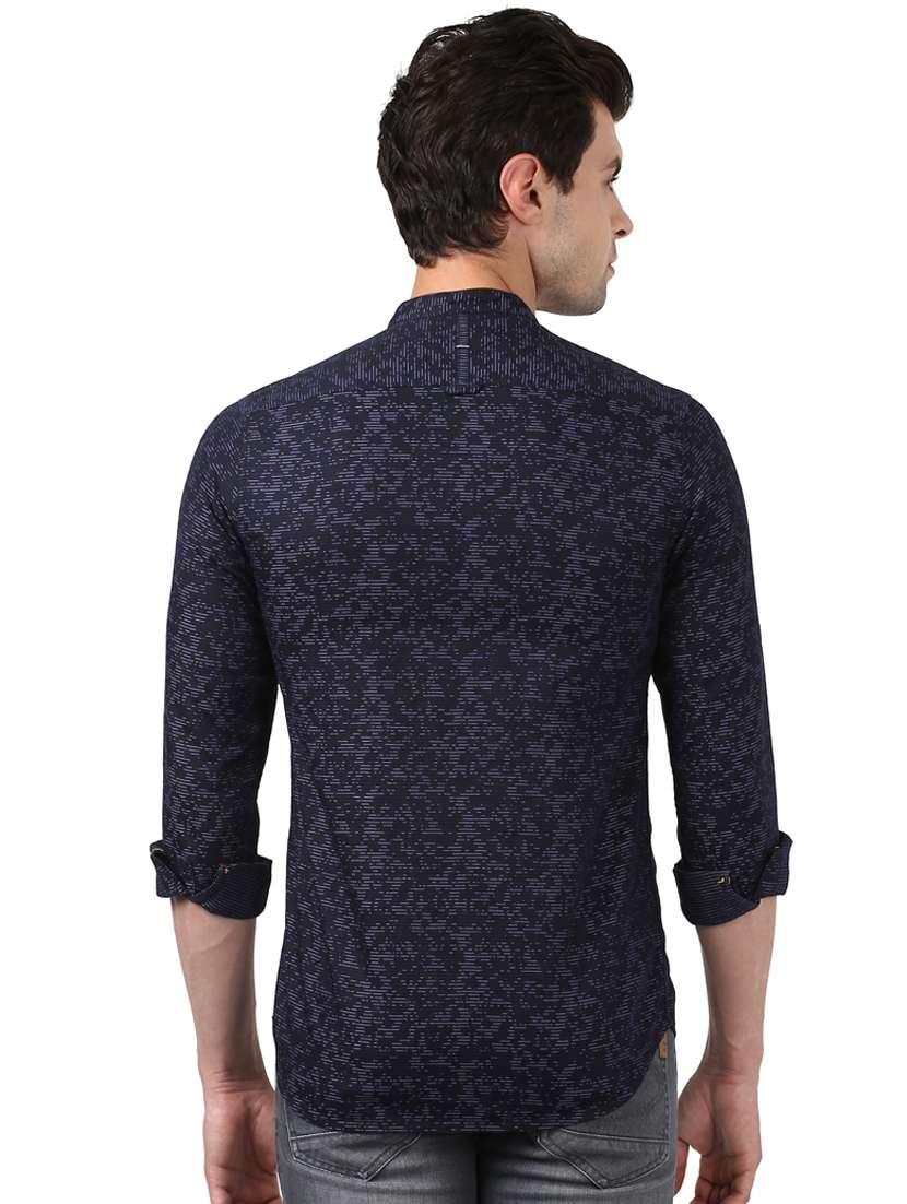 navy blue striped casual shirt - 17669861 - Standard Image - 2