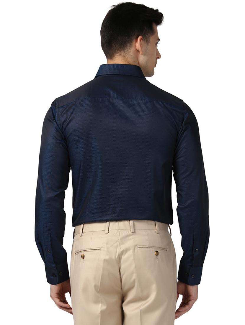 navy blue printed formal shirt - 17671159 - Standard Image - 2
